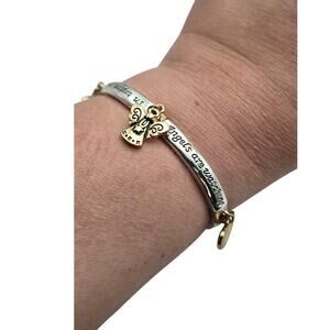 Angel Charm Stretch Bracelet Inspirational Quote Gift of Comfort & Protection